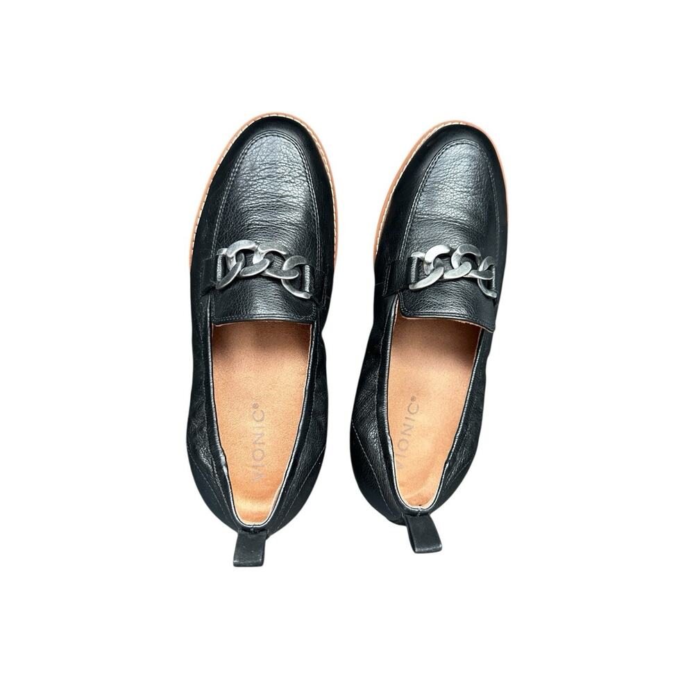Vionic Women’s Cynthia Black Loafer Slip-On Chunky Heels US 7 Wide 7462133
